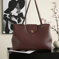 Chanel AS6245 Tote Grained Calfskin Wine Red
