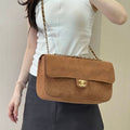 Chanel AS6281  Maxi Flap bag  Suede Calfskin & Gold-Tone Metal Brown