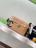 Chanel AS6326 Vintage Camera Case Bag Lambskin Apricot