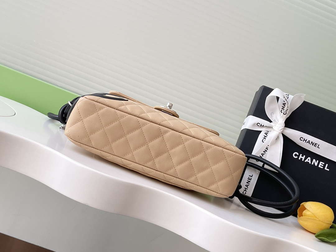 Chanel AS6326 Vintage Camera Case Bag Lambskin Apricot