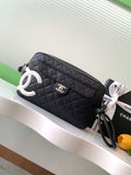 Chanel AS6326 Vintage Camera Case Bag Lambskin Black with White CC