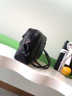 Chanel AS6326 Vintage Camera Case Bag Lambskin Black with White CC - Default Title - View 2