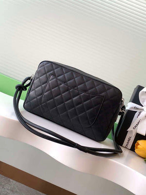 Chanel AS6326 Vintage Camera Case Bag Lambskin Black with White CC - Default Title - View 3