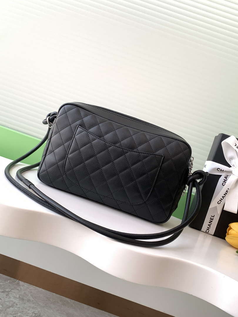Chanel AS6326 Vintage Camera Case Bag Lambskin Black With black CC - Default Title - View 3