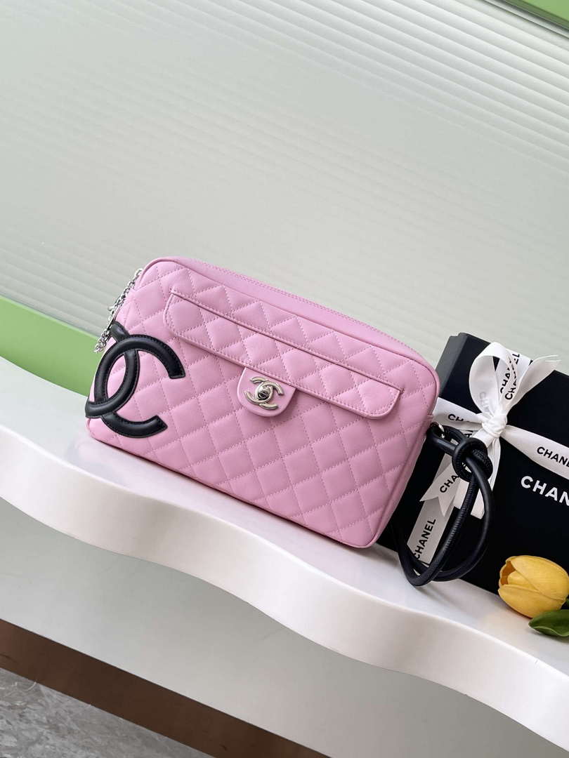 Chanel AS6326 Vintage Camera Case Bag Lambskin Pink