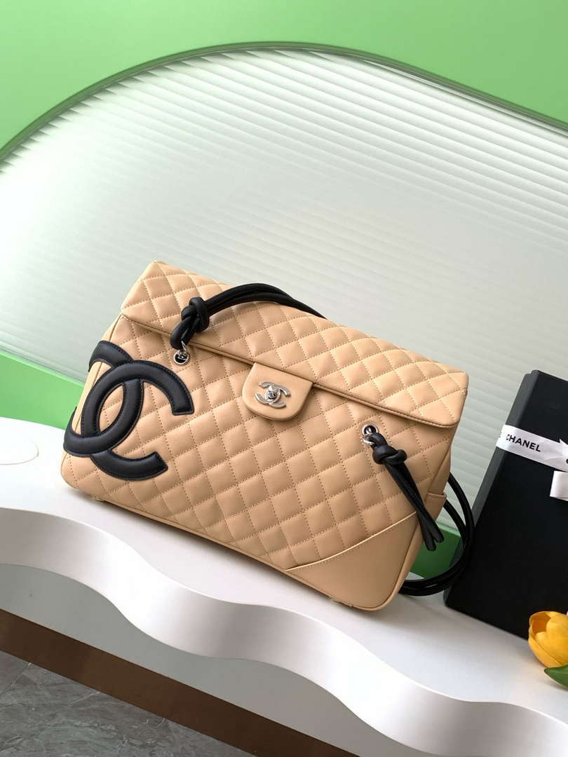 Chanel AS6338 Airport Bag 25P Shopping Bag Apricot