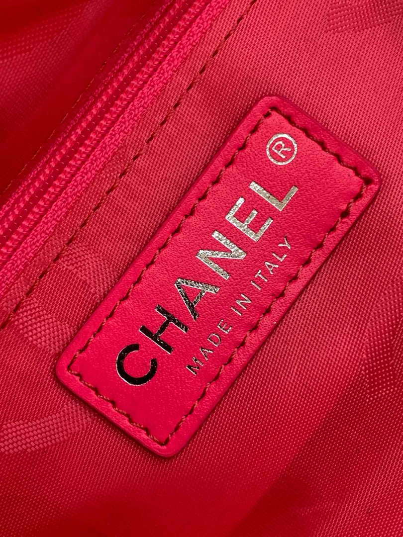 Chanel AS6338 Airport Bag 25P Shopping Bag Black with White CC