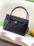 Chanel AS6338 Airport Bag 25P Shopping Bag Black With Black CC