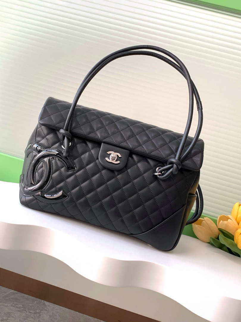 Chanel AS6338 Airport Bag 25P Shopping Bag Black With Black CC - Default Title - View 1