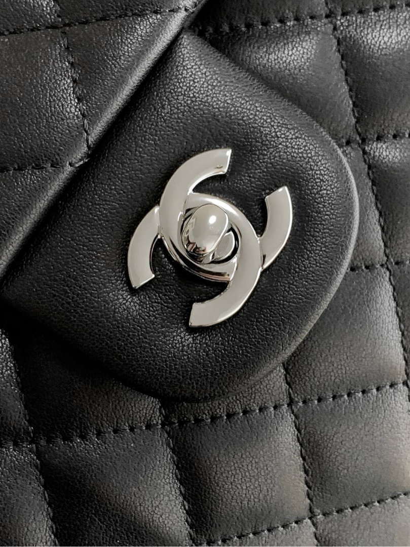 Chanel AS6338 Airport Bag 25P Shopping Bag Black With Black CC