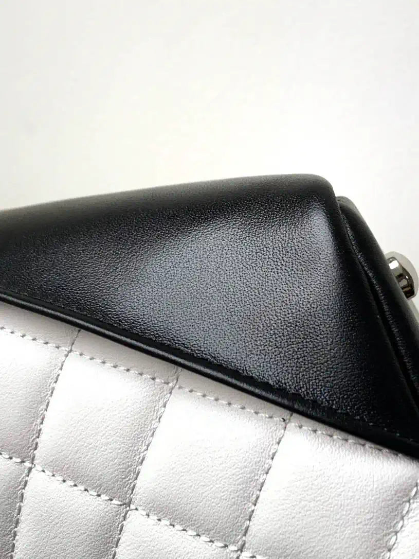 Chanel AS6338 Cambon Quilted Leather Shopping Bag White