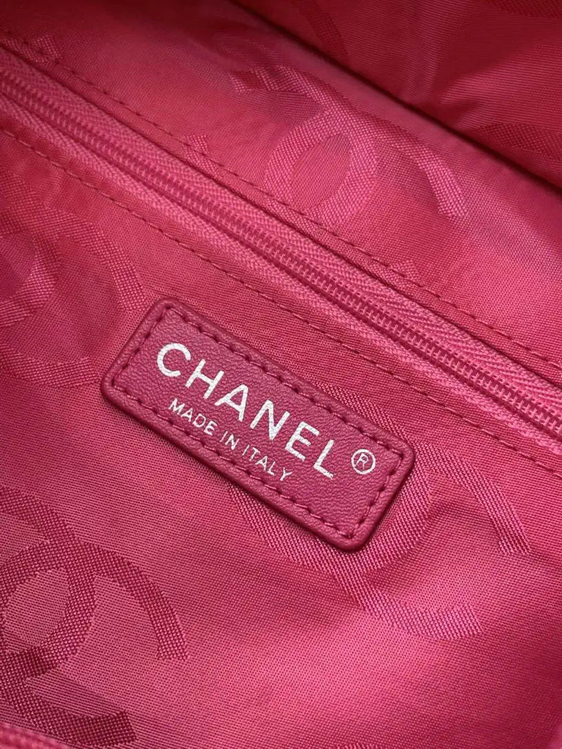 Chanel AS6338 Cambon Quilted Leather Shopping Bag White