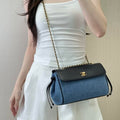 Chanel AS6428 Shopping Bag Shopping Bag Blue Canvas