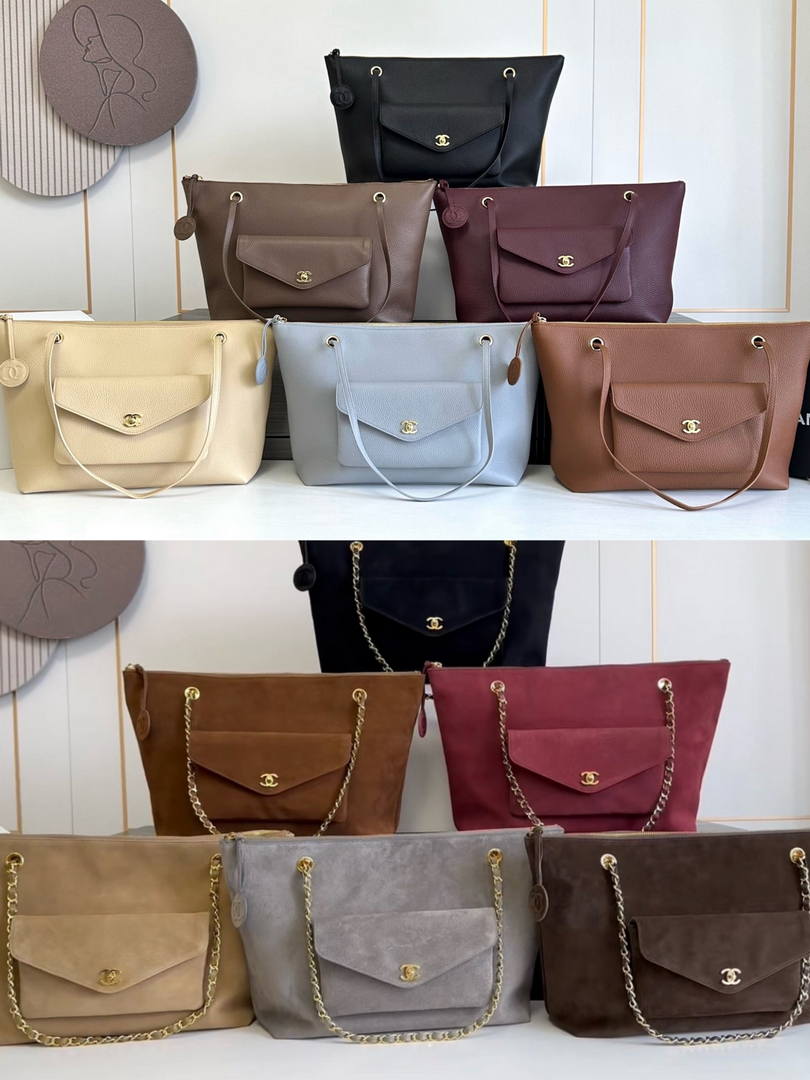 Chanel AS6483 Cabas calfskin Gold-Tone Metal Ligth Blue