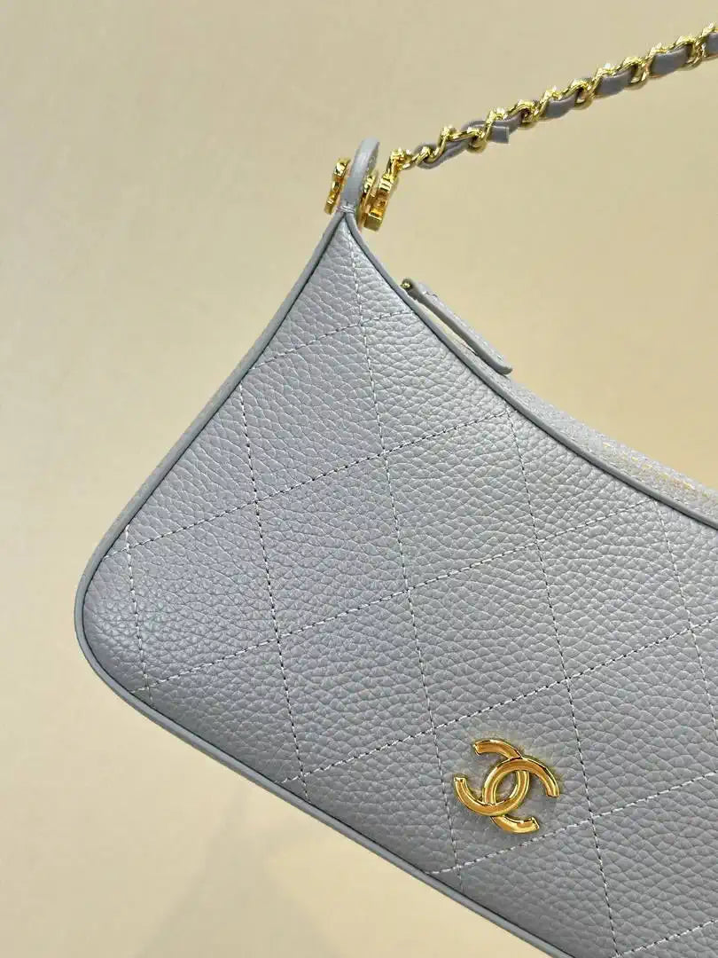 Chanel AS6614 Hobo Small Shoulder Bag Gray Blue