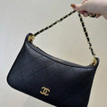 Chanel AS6614 Hobo Small Shoulder Bag Calfskin Black