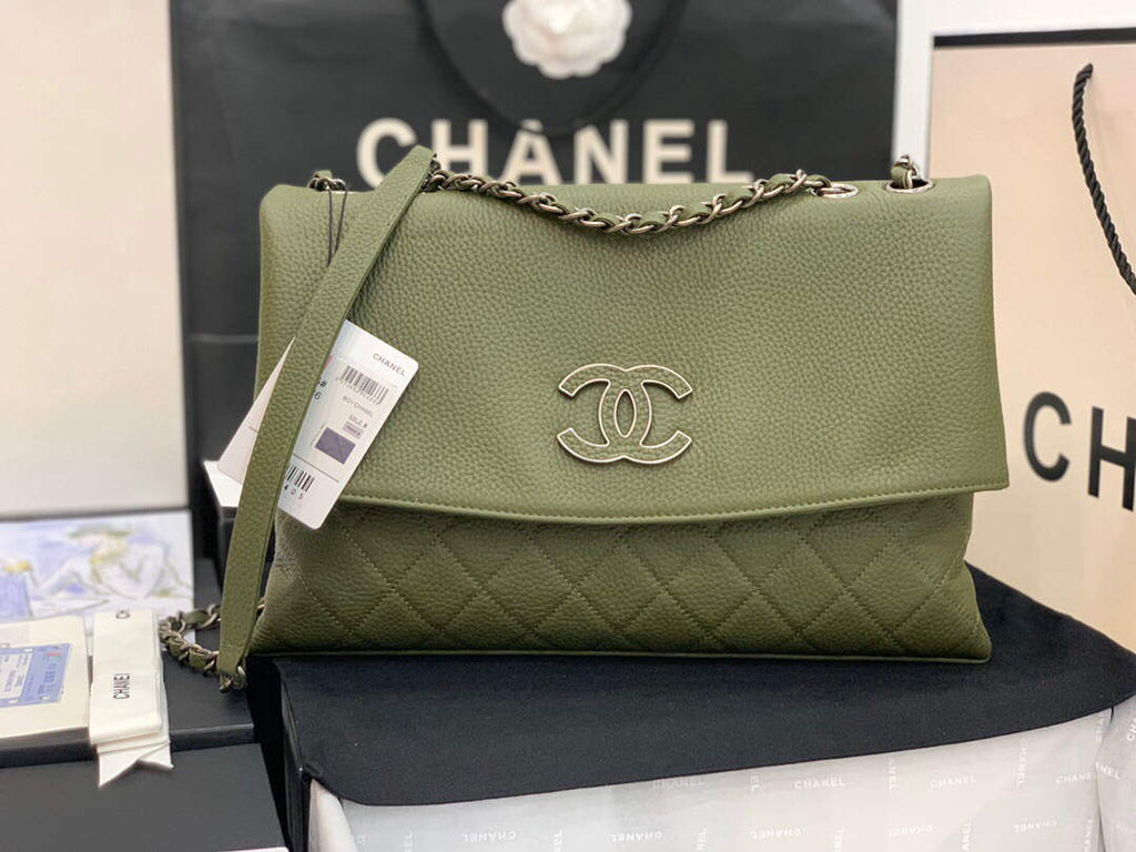 Chanel AS8095 Chanel Flap bag Calfskin Green