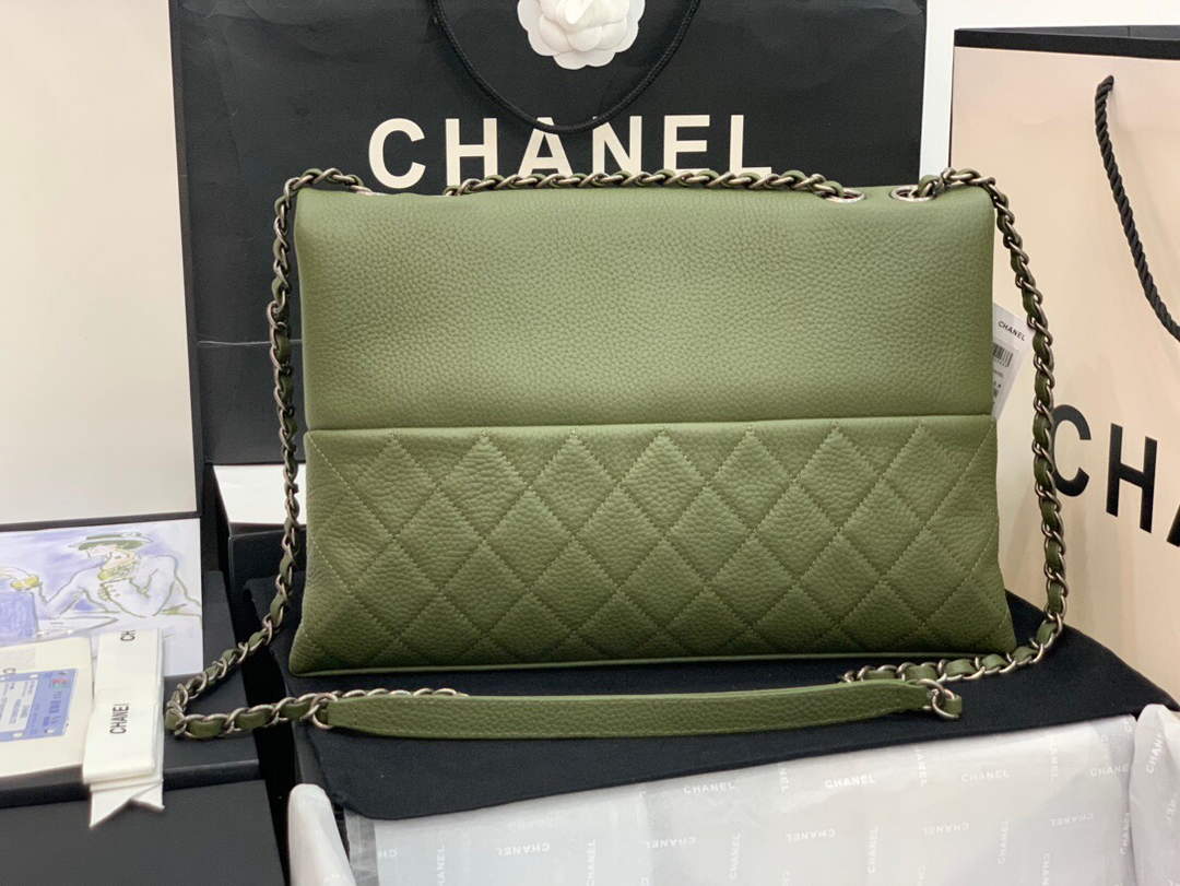 Chanel AS8095 Chanel Flap bag Calfskin Green