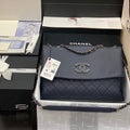 Chanel AS8095 Chanel Flap bag Calfskin Navy blue - Default Title - View 1