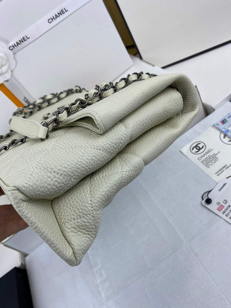 Chanel AS8095 Chanel Flap bag Calfskin White
