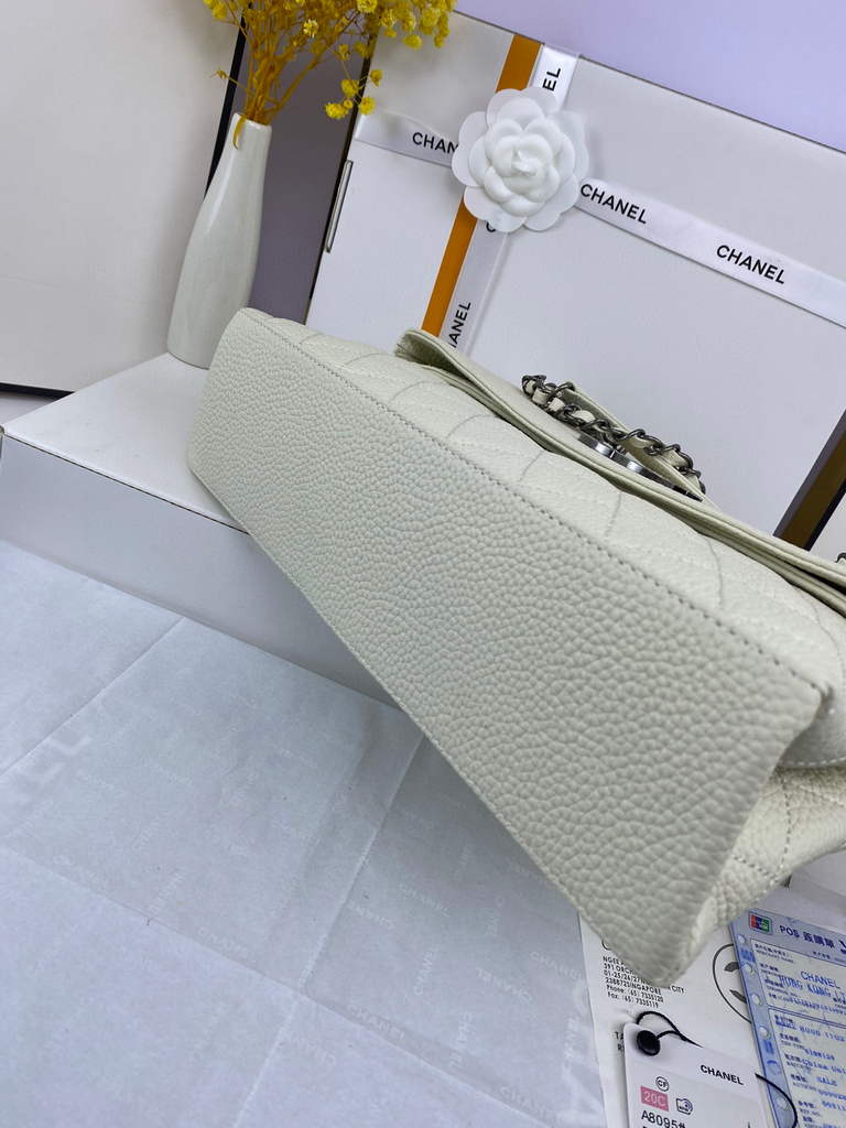 Chanel AS8095 Chanel Flap bag Calfskin White
