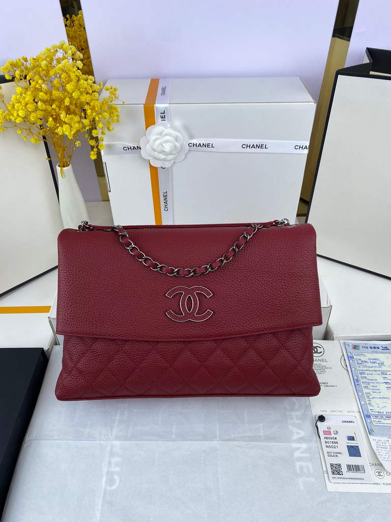 Chanel AS8095 Chanel Flap bag Calfskin Wine Red - Default Title - View 1