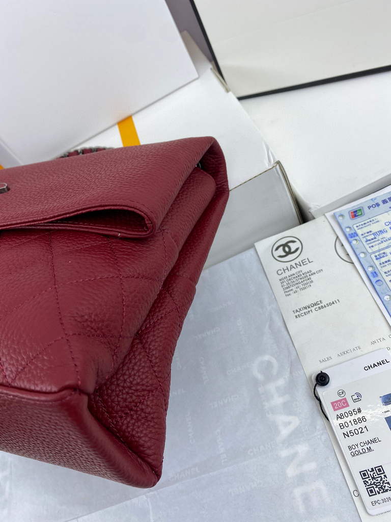 Chanel AS8095 Chanel Flap bag Calfskin Wine Red