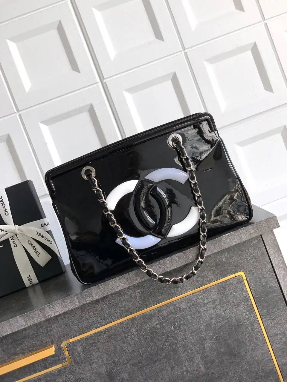 Chanel AS8806 Lipstick Tote Bag Black