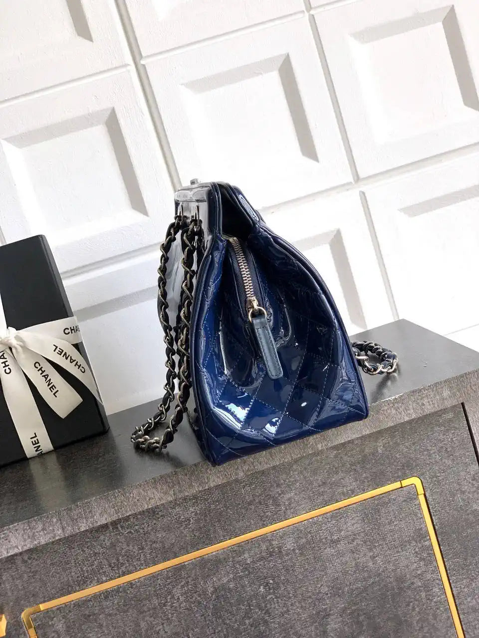 Chanel AS8806 Lipstick Tote Bag Blue