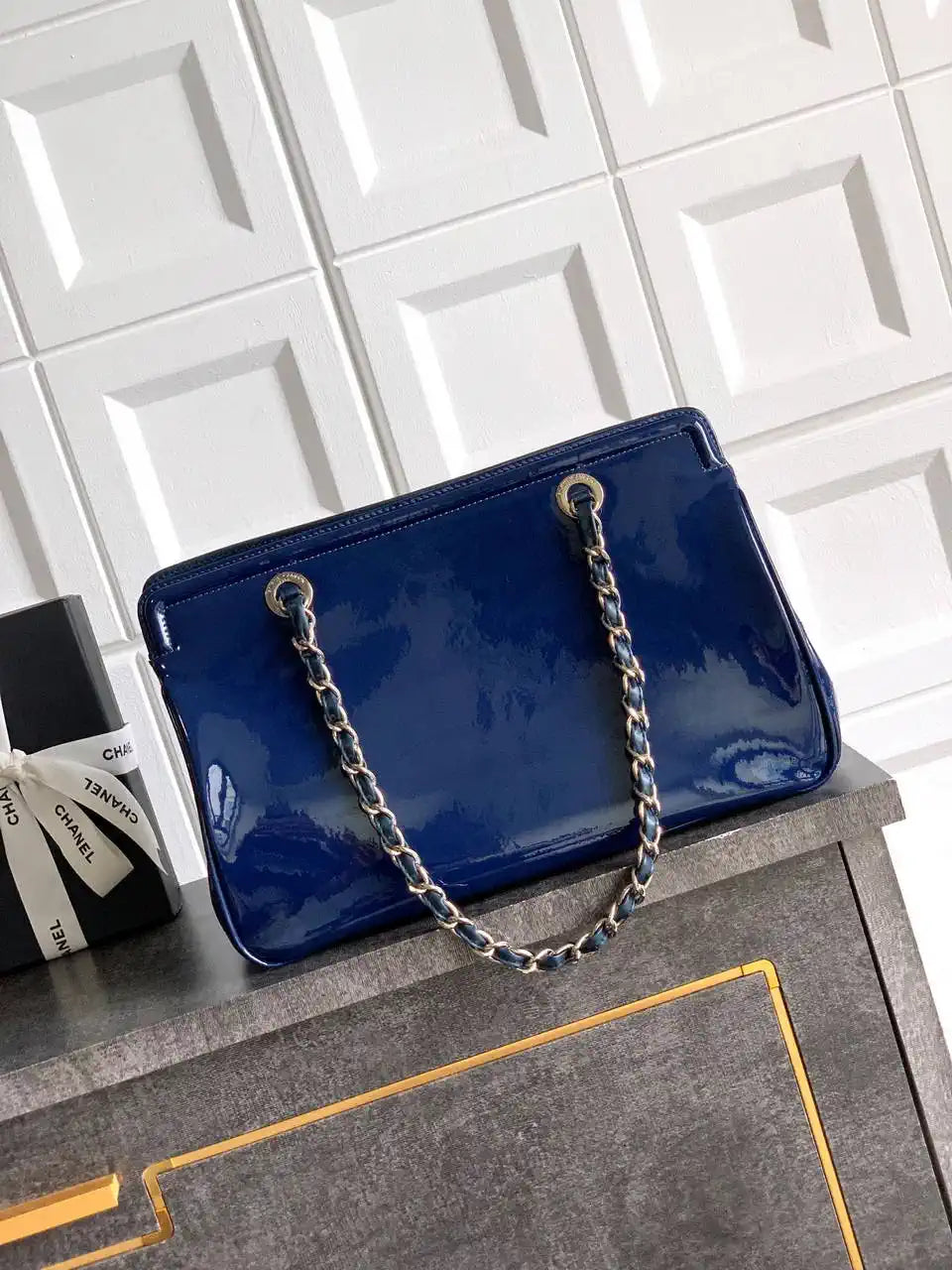 Chanel AS8806 Lipstick Tote Bag Blue