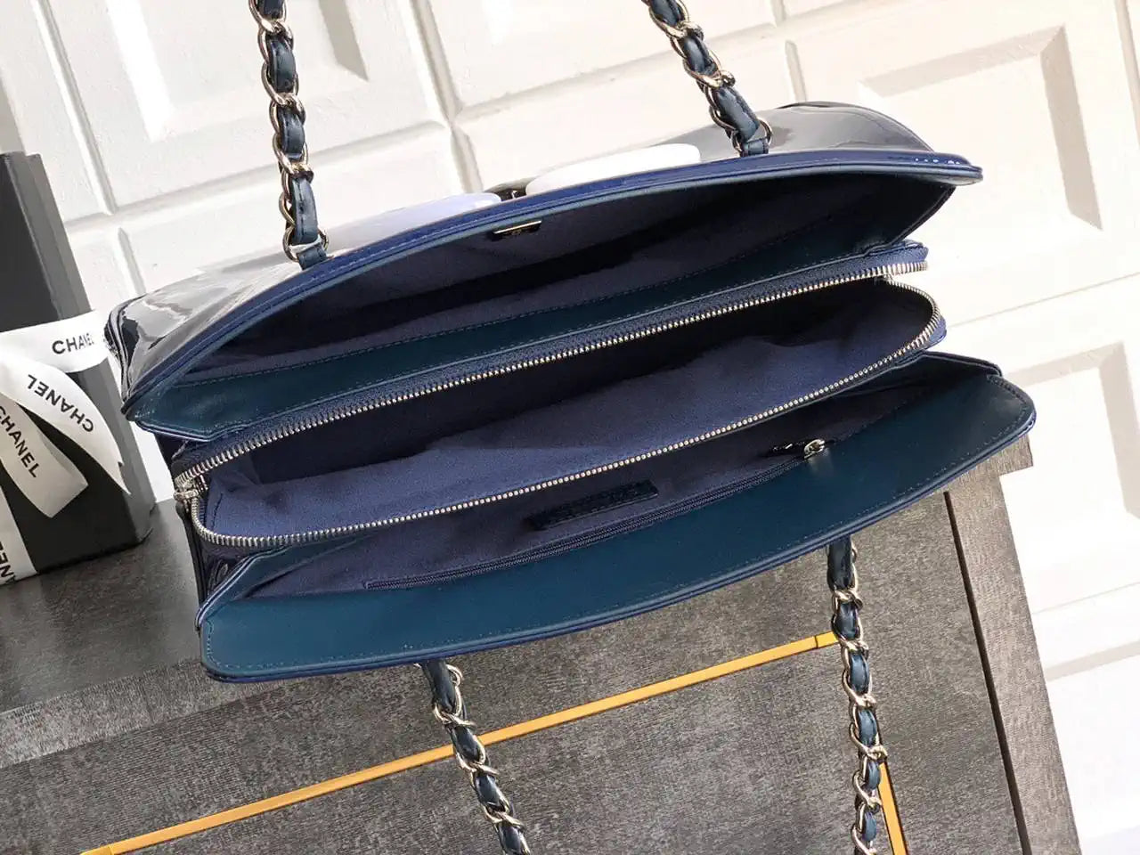 Chanel AS8806 Lipstick Tote Bag Blue