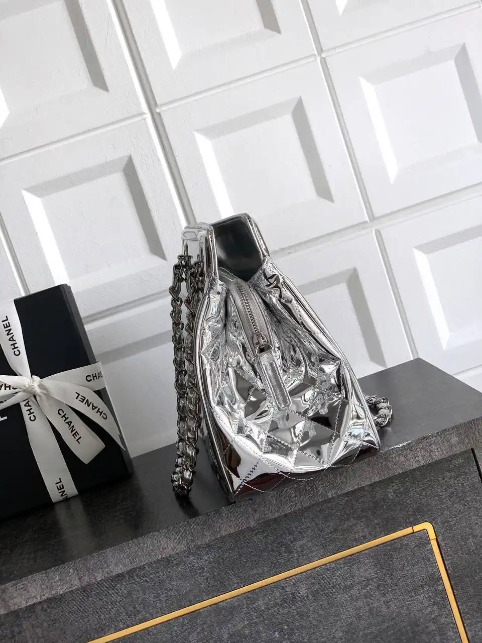 Chanel AS8806 Lipstick Tote Bag Silver