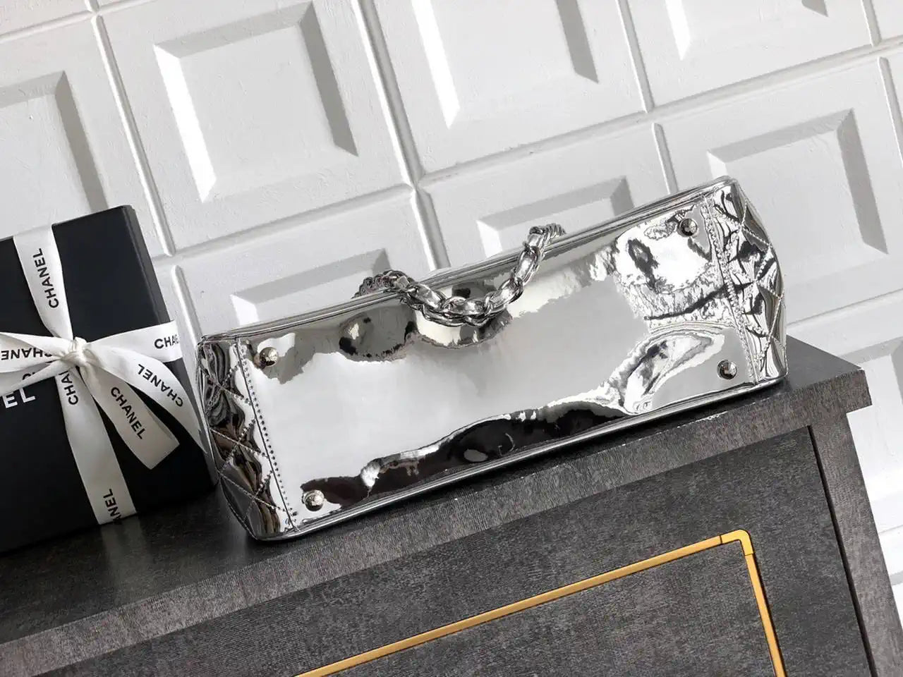 Chanel AS8806 Lipstick Tote Bag Silver