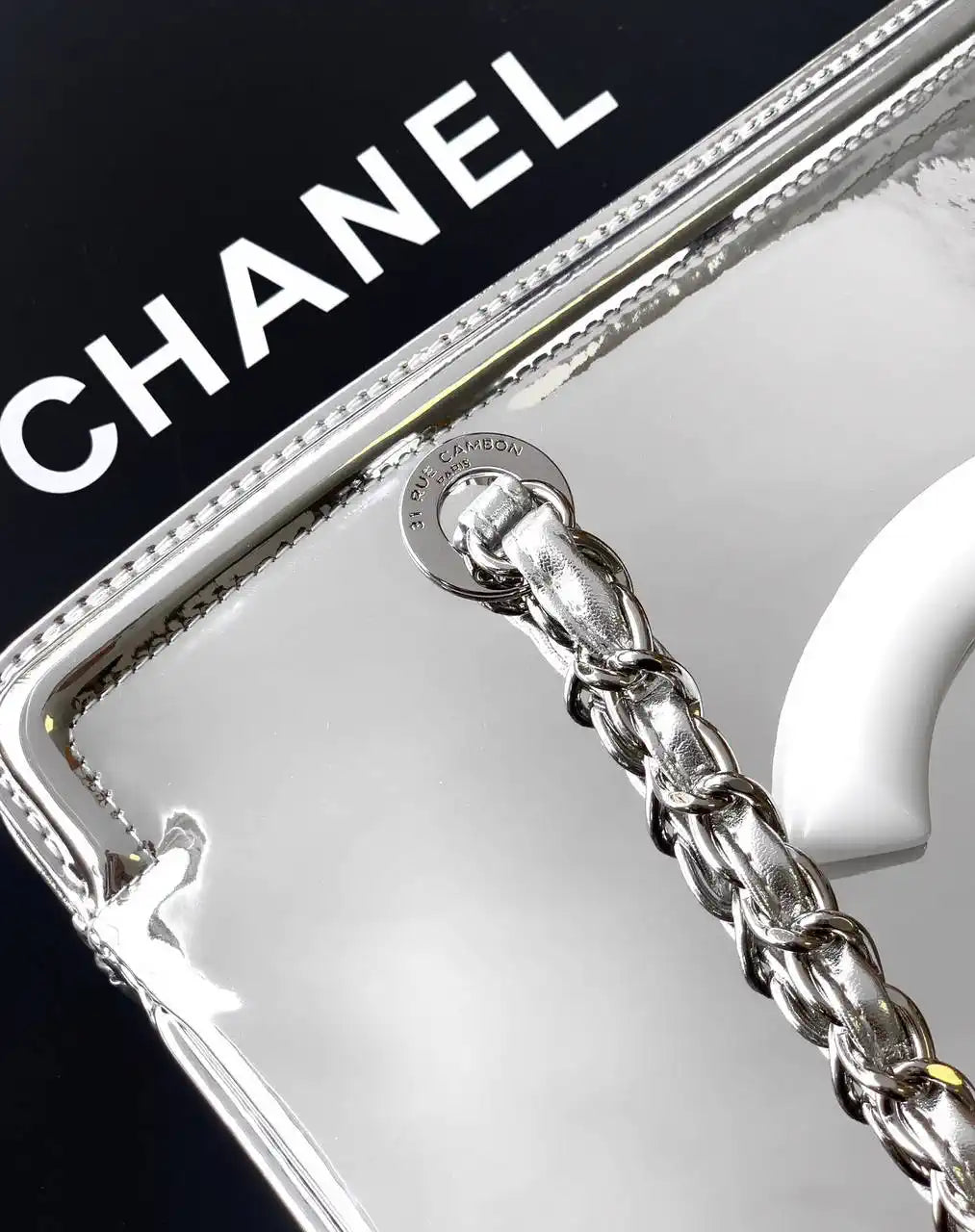Chanel AS8806 Lipstick Tote Bag Silver