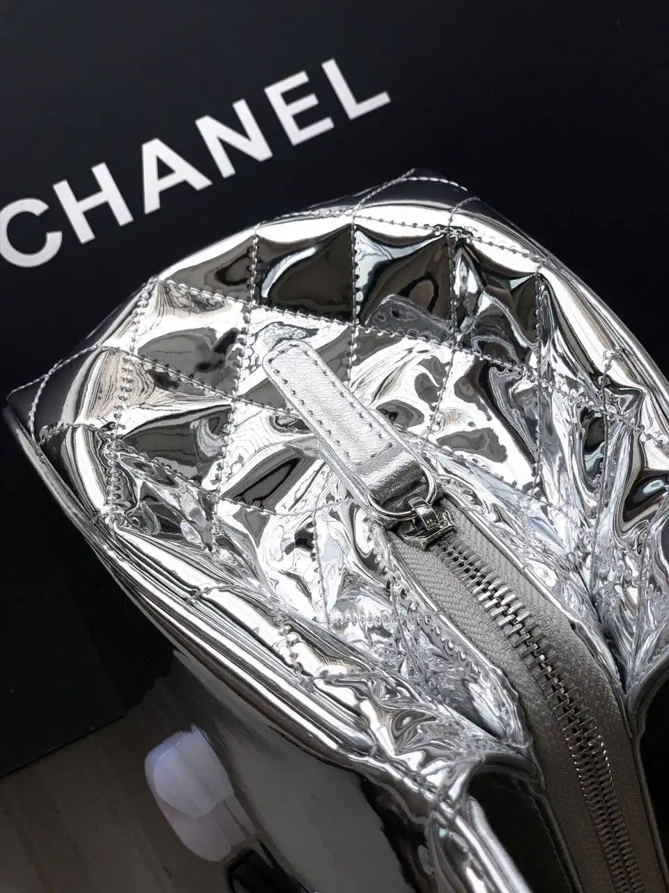 Chanel AS8806 Lipstick Tote Bag Silver