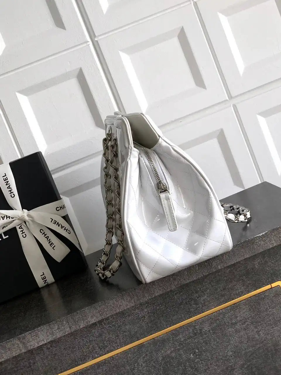 Chanel AS8806 Lipstick Tote Bag White