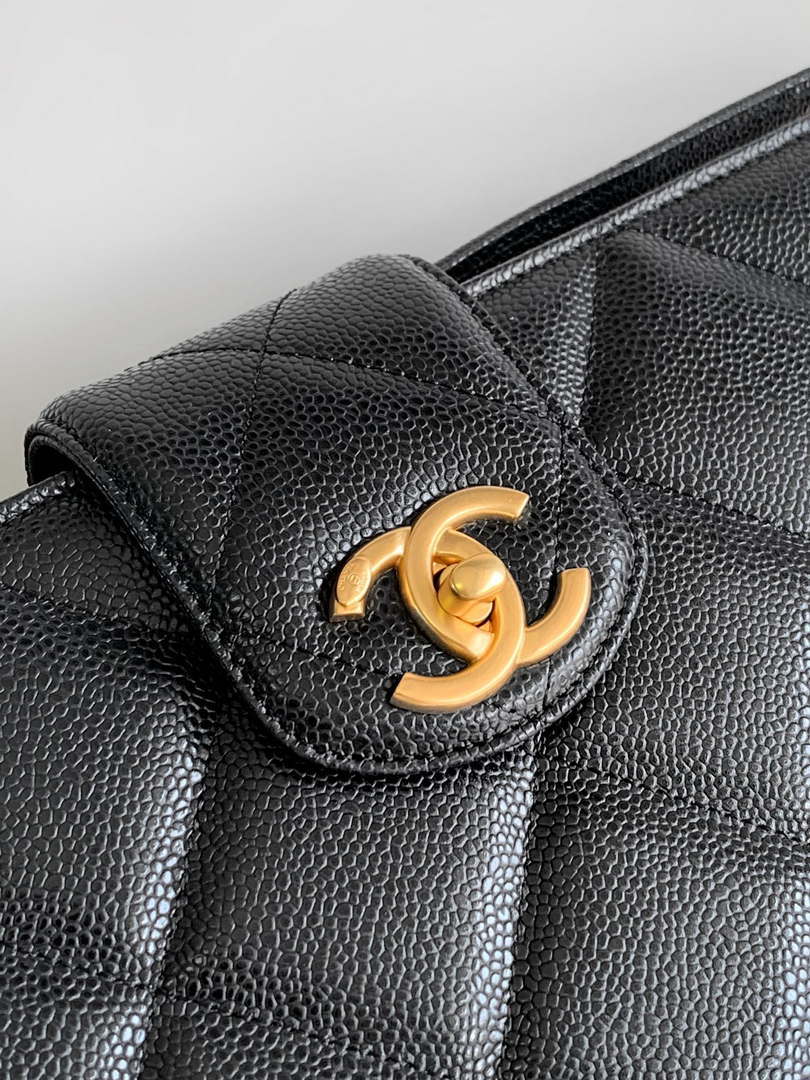 Chanel AS8890 24A MAX Shopping Bag Black Calfskin