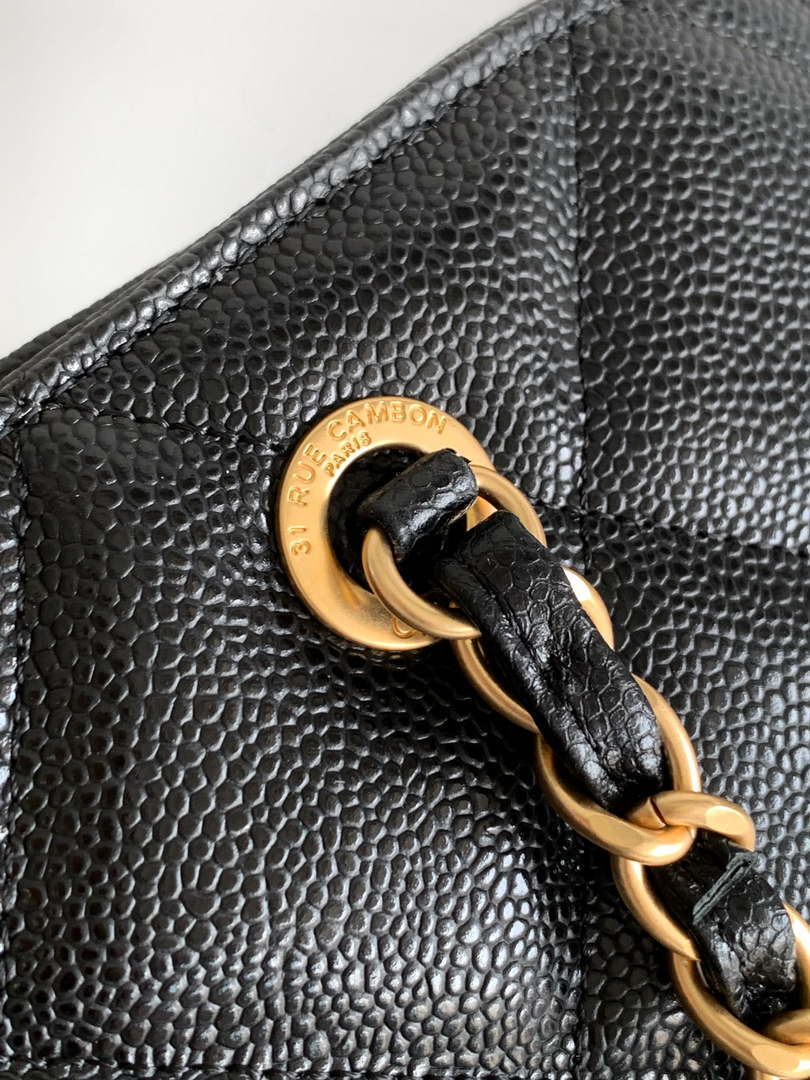 Chanel AS8890 24A MAX Shopping Bag Black Calfskin