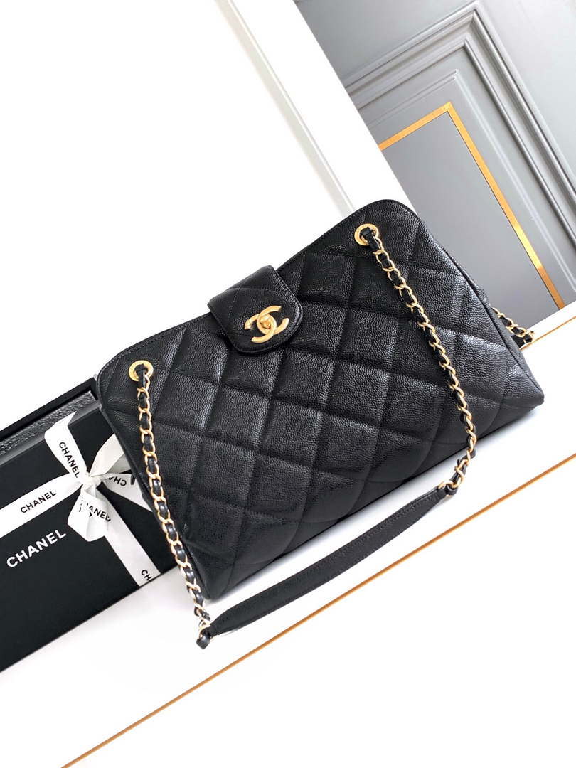 Chanel AS8890 24A MAX Shopping Bag Black Calfskin - Large Size: 29 X 40 X 17 cm - View 10