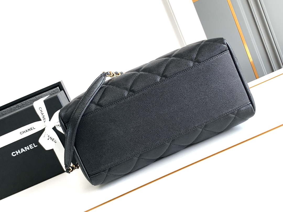 Chanel AS8890 24A MAX Shopping Bag Black Calfskin