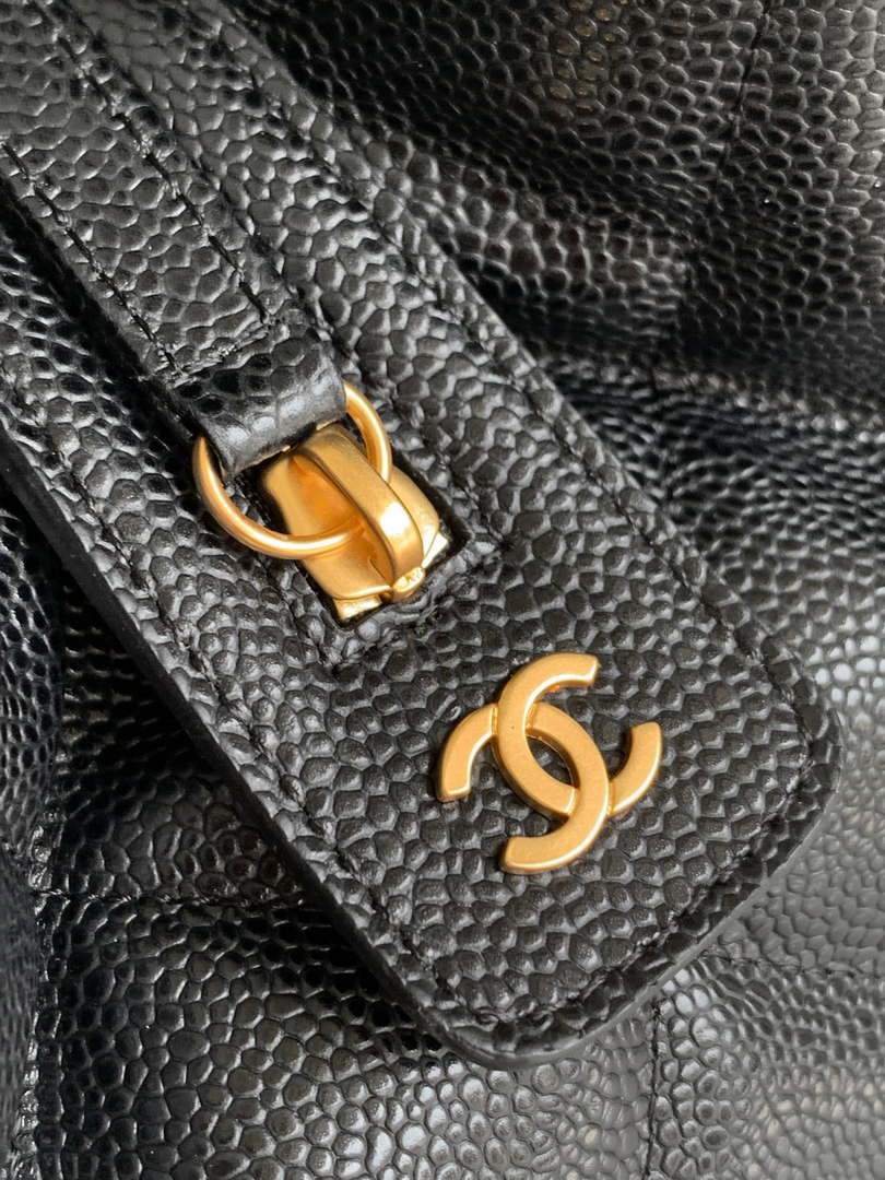 Chanel AS8890 24A MAX Shopping Bag Black Calfskin