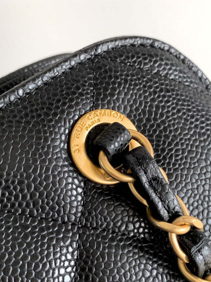 Chanel AS8890 24A MAX Shopping Bag Black Calfskin