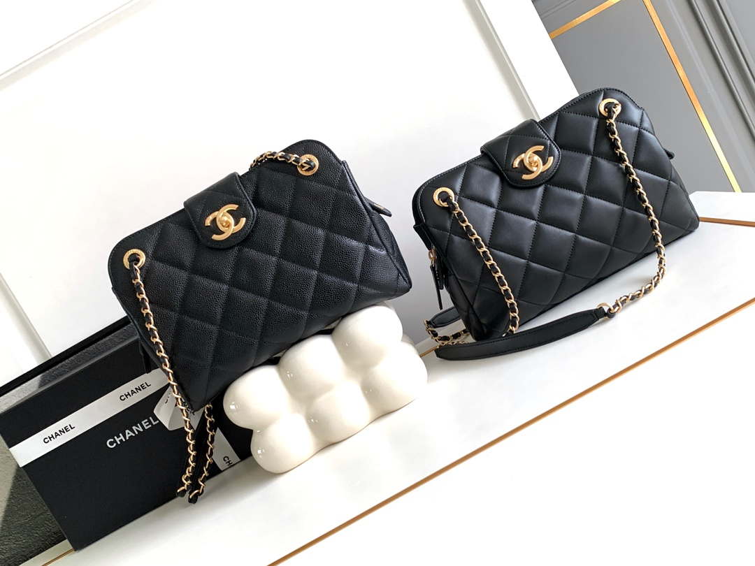 Chanel AS8890 Lambskin 24A MAX Mini  Shopping Bag Black