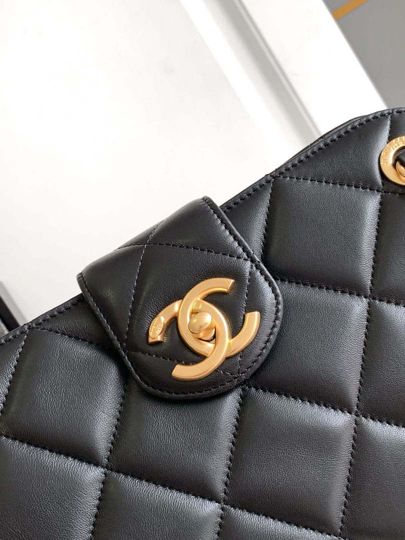 Chanel AS8890 Lambskin 24A MAX Mini  Shopping Bag Black