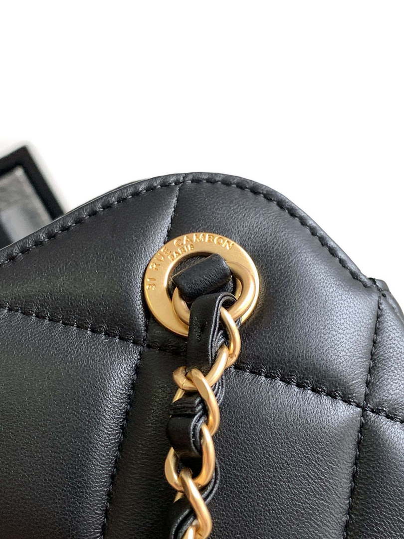 Chanel AS8890 Lambskin 24A MAX Mini  Shopping Bag Black