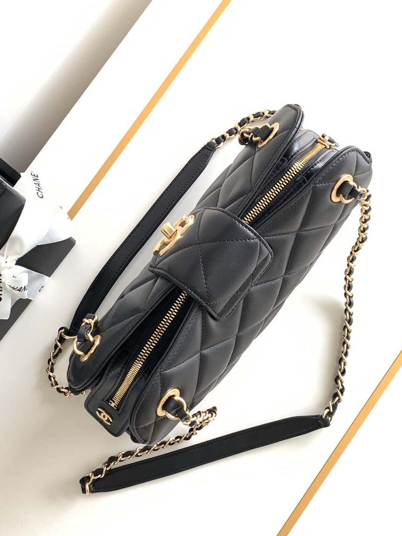 Chanel AS8890 Lambskin 24A MAX Mini  Shopping Bag Black