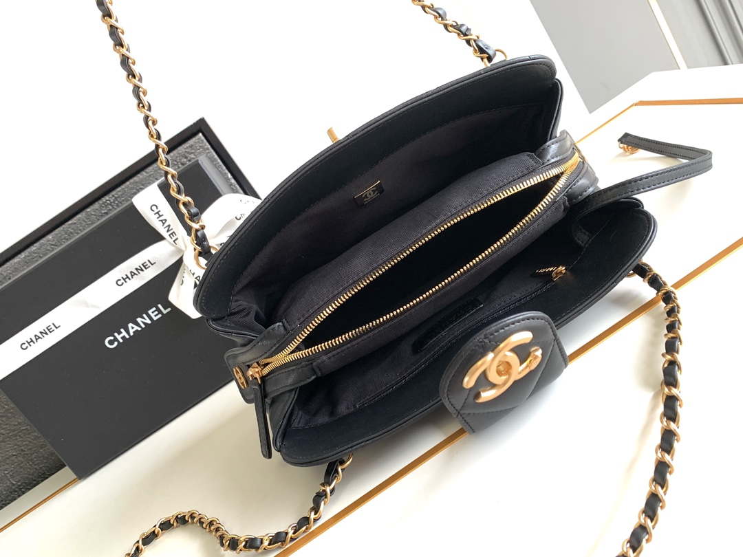 Chanel AS8890 Lambskin 24A MAX Mini  Shopping Bag Black - Default Title - View 9