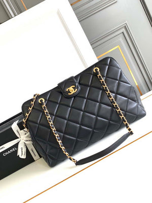 Chanel AS8890 Lambskin 24A MAX Shopping Bag Black - Large Size: 29 X 40 X 17 cm - View 1