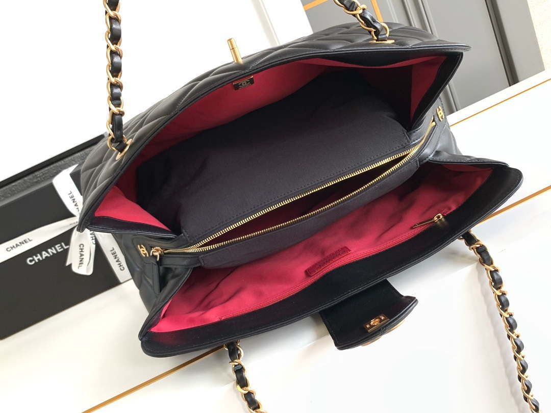 Chanel AS8890 Lambskin 24A MAX Shopping Bag Black