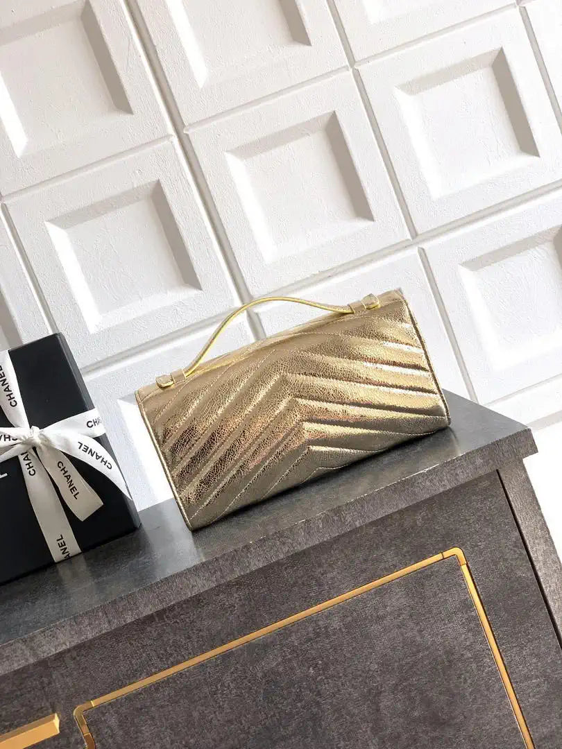 Chanel AS9100 26X Series Clutch Bag Gold AS6646